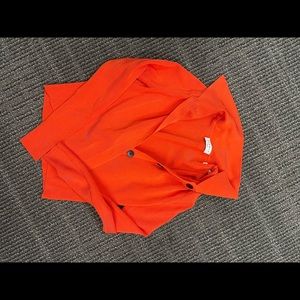 Sandro orange ribbed cardigan